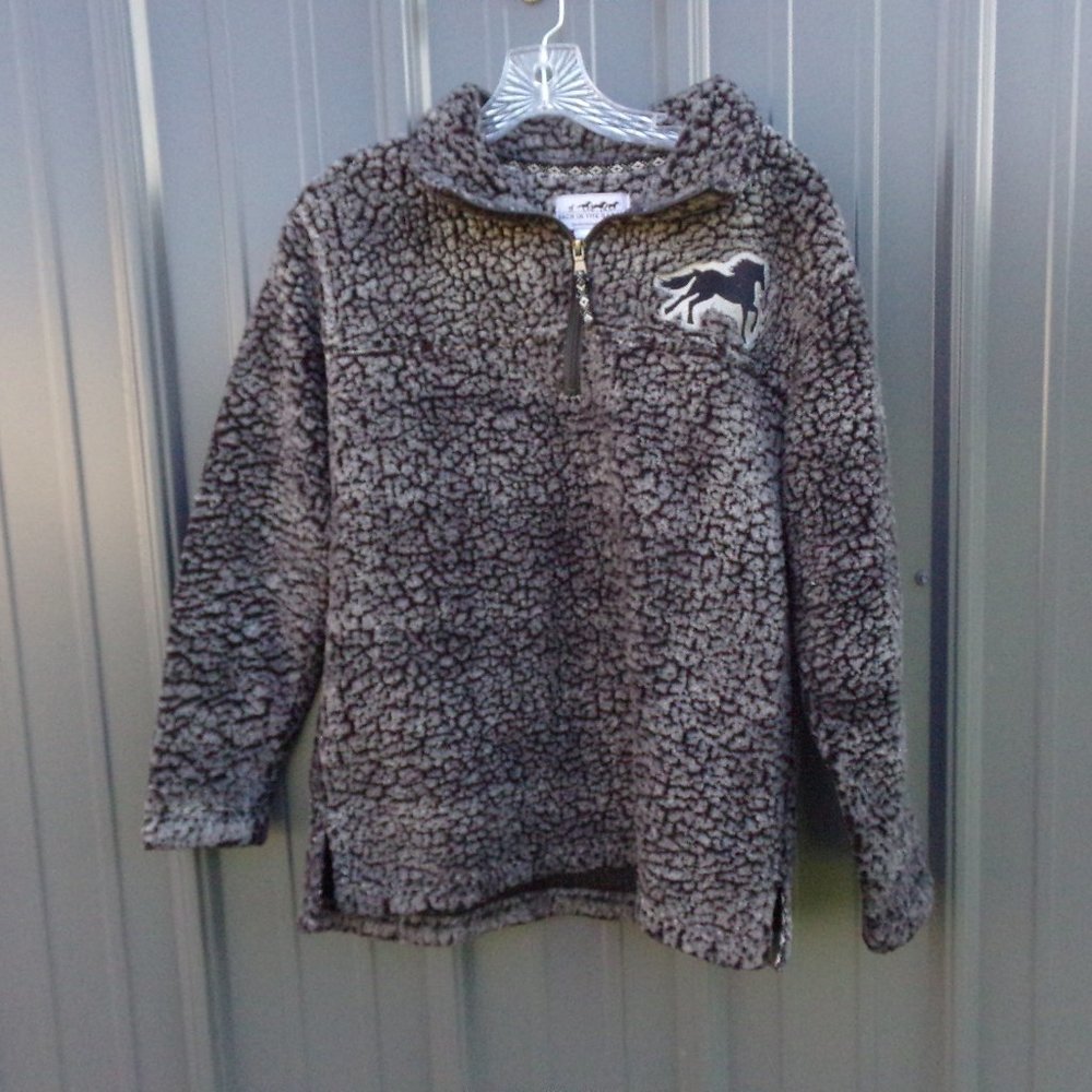 Back in the Saddle Gray 1/4 Zip Pullover- Size S